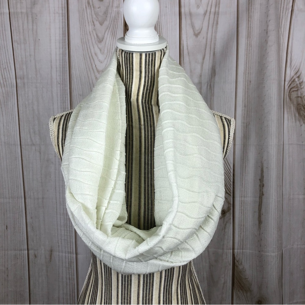 Shimmery White Infinity Scarf